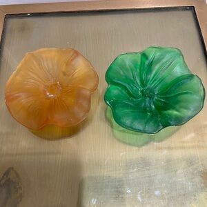 V.Nason & C. Murano Italy Glass Flower Sculptures (2)